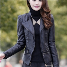 2013新款韩版潮显瘦修身PU女皮衣大码女装外套