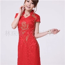 清货35件旗袍新品女士夏装时尚改良新娘装回门礼服旗袍裙