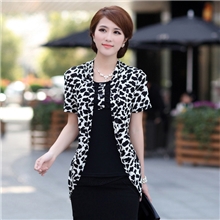 西溪漫步2013新款中年女装假两件套修身T恤妈妈装夏装短袖上衣