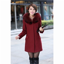 西溪漫步2013新款淑女镶钻毛呢大衣獭兔毛秋冬装长袖上衣外套