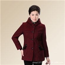 2013新款中老年装妈妈装女装春秋款羊毛呢外套风衣款加大码