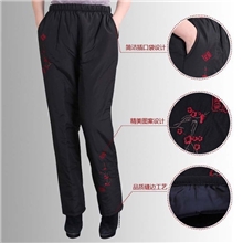 中老年妈妈装时尚绣花棉裤，外穿加大码高腰松紧加厚保暖女裤冬裤