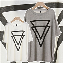 2013新款春装韩国stylenanda宽松原宿BL三角几何宽松短袖T恤