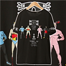 2013新款原宿ayumizipper恶搞双C趣味超人宽松圆领短袖长t恤BF