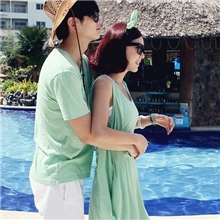 2013夏季清爽韩版纯色无袖情侣装衫批发情侣装夏装