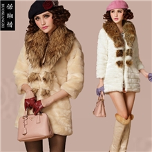 2013秋冬新款女士皮草外套中长款皮草大衣皮草皮衣批发代理