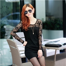 偌缃惜2013新款秋装蕾丝拼接修身显瘦韩版长袖连衣裙爆款女装代理