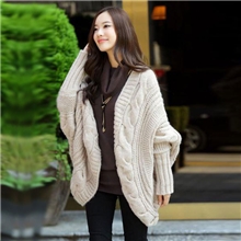 厂家批发2013秋冬装韩版新款女装加厚大码宽松针织衫开衫大披肩