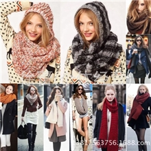 外贸出口工厂库存尾单针织围巾毛线围巾杂款围巾样板秋冬