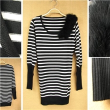 一手货源秋冬原单尾单库存整单打底衫毛衣长款女装配皮毛