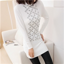 若薇2013秋冬新款毛衣女装韩版简约针织衫中长款高领打底衫