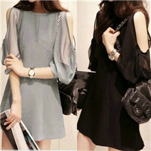 2013夏季新款韩版优雅露肩洋装礼服时尚短袖镂空修身连衣裙8218