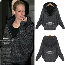 欧美风2013秋冬装女装新款韩版SZ女式加厚加绒拉链连帽外套1905