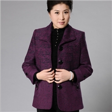 千百怡恋中年女外套秋妈妈装2013秋装新款中老年女装毛昵外套大码