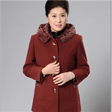 千百怡恋中老年女装秋装外套女中年冬装妈妈装上衣秋冬厚毛呢大衣