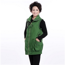 妈妈装秋装背心马夹中老年女装无袖外套时尚休闲韩版宽松款女