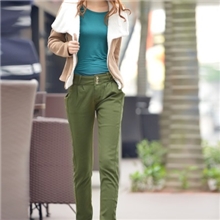 实拍大码加厚小脚彩色哈伦排扣高腰加绒牛仔铅笔裤靴裤女秋冬