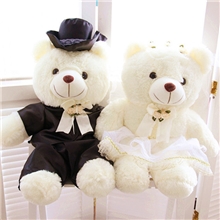 批发填充毛绒玩具情侣婚纱熊泰迪熊布娃娃公仔招代理