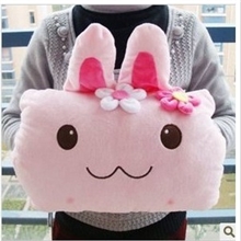 仅13元可爱的MOMO兔子暖手宝手捂情侣抱枕毛绒玩具