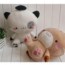 情侣猫韩国双生儿38cm卡通大脸猫公仔饭团猫