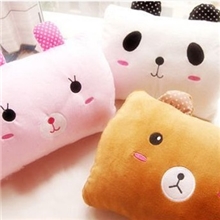 卡通动物熊猫粉兔青蛙毛绒抱枕手捂批发