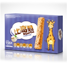 台湾进口品牌食品批发零食点心比高脆牛奶巧克力饼干156g盒装