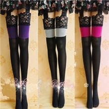 正品性感时尚蕾丝花边吊带袜春秋款高筒袜过膝袜长筒袜吊带丝袜