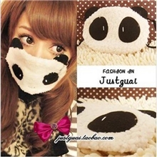 KZ16熊猫口罩立体熊猫口罩可爱毛绒口罩批发卡通口罩