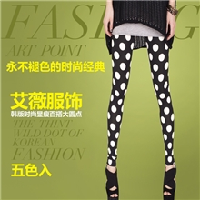 义乌厂家直销韩国时尚大圆点性感波点打底裤九分裤批发波点裤