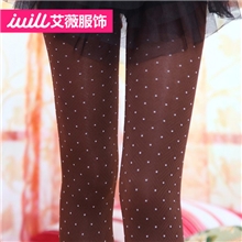 【艾薇服饰】2013爆款暗纹圆点竹炭裤双层加厚保暖打底袜连裤袜