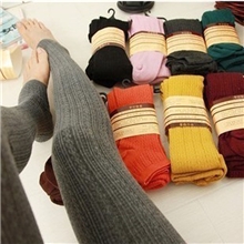 一件代发无印良品外贸原单糖果色麻花棉袜踩脚连裤打底袜子T047