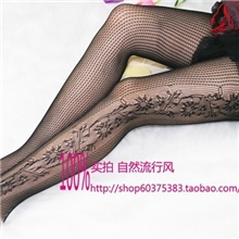 831不勾丝外贸原单两侧镂空性花朵网袜提花连裤袜批发精包装