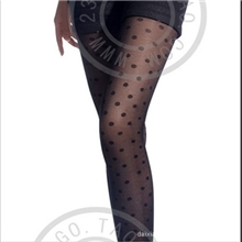 圆点莫代尔双层保暖裤加厚加绒保暖裤批发九分打打底裤袜
