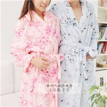 春秋冬珊瑚绒睡袍睡衣男女士情侣浴袍美丽蝴蝶花有加大码加肥