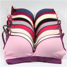 深V聚拢防震无缝内衣一片式无钢圈一字围文胸双排扣胸罩