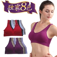 义乌厂家无钢圈运动内衣外贸调整型无缝无痕文胸批发彩色背心