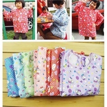 厂家直销桃皮绒布反穿衣宝贝画画衣