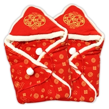 【广东产地】婴儿用品批发78*78销台湾童睡袋大红吉祥抱被5802