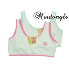 媚动力学生少女内衣批发裹胸纯棉彩色边可爱卡通宽肩小背心132#