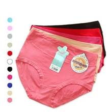 无痕大码莫代尔+胶原蛋白中腰高腰收腹女士三角裤女内裤9988