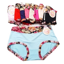 零利润批发竹纤维冰丝乱花无痕女士内裤L码/女款三角裤2066