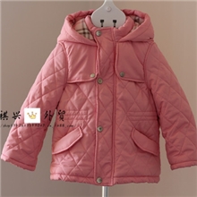 外贸韩国阿卡邦粉嫩女童秋冬棉服可爱冬季连帽外套棉衣