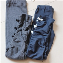 外贸原单NISS中大童仿牛仔布面料弹性打底裤儿童蝴蝶结打底裤