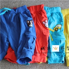 外贸童装纯棉儿童韩国原单卡通图案短裤童裤马裤拉裆裤