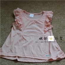 外贸韩国原单粉嫩女孩可爱飞袖t恤短袖女童t恤