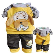 2013冬装新款男童防水夹棉趴趴狗两件套装一件代发免费代理