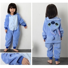 批发儿童史迪奇连体睡衣珊瑚绒法兰绒儿童家居服可爱卡通动物爬服