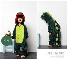 秋冬童装连身衣批发珊瑚绒恐龙连体睡衣幼儿法兰绒卡通动物童爬服