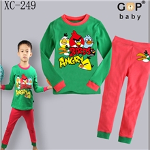 厂家批发个性男女童童装家居服纯棉内衣儿童睡衣长袖套装