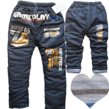 童装童裤供应！儿童加厚牛仔长裤供应！中大童加绒牛仔棉裤批发